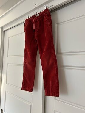 Boden Red Corduroy Drawstring Joggers